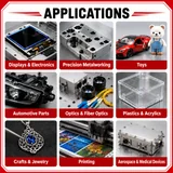 Display, metalworking, electronics and precision-component masking examples