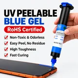 M8350 blue gel being dispensed around a smartphone display