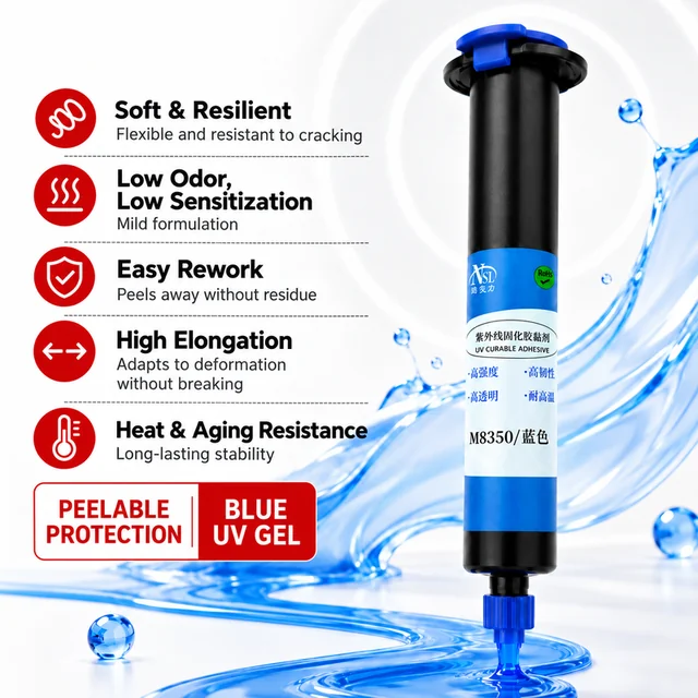 M8350 blue gel dispenser with resilient-film properties