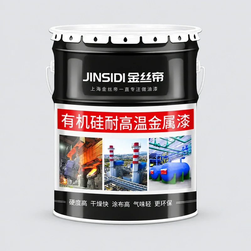 Black pail of silicone heat-resistant metal paint