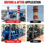 Chimney and equipment surfaces before and after protective coating