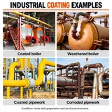 Coated and weathered boilers and industrial pipework