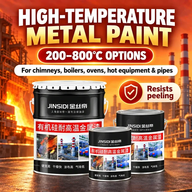 Silicone heat-resistant paint containers with temperature-grade examples