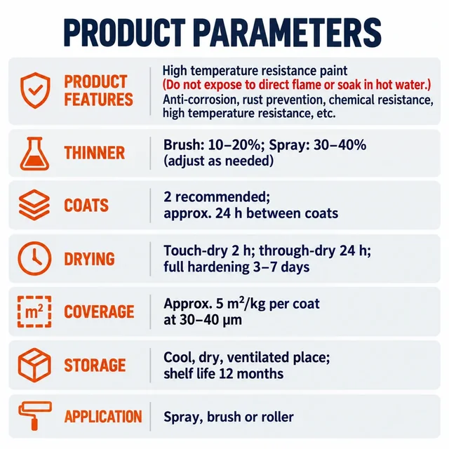 Silicone metal paint thinning, drying and coverage parameters