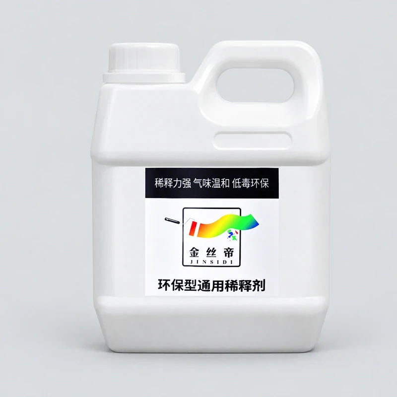 White handled container of universal paint thinner