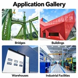 Bridges, buildings, warehouses and industrial facilities using metal finishes