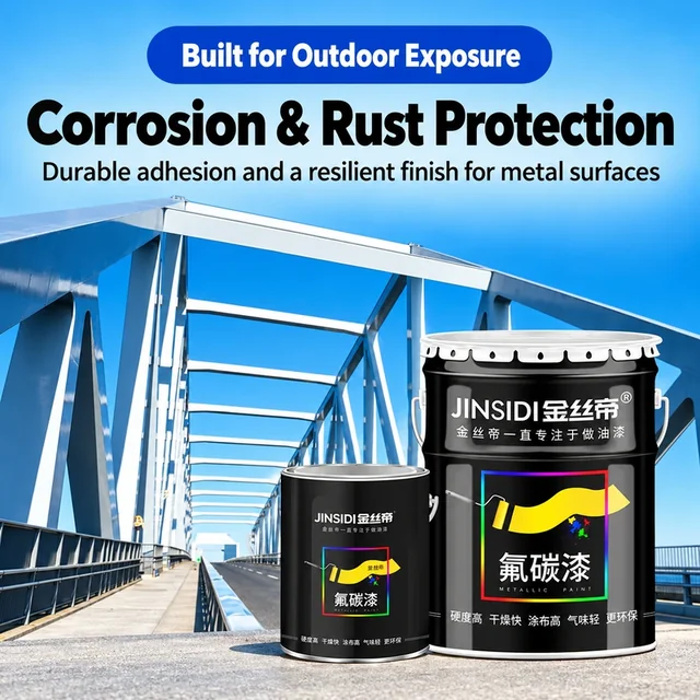 Fluorocarbon metal paint illustrated for rust protection