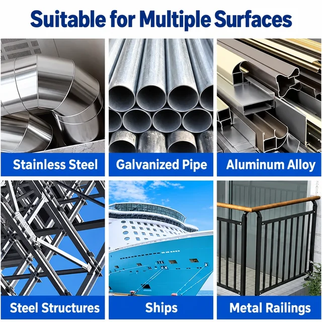 Stainless steel, galvanized pipe, aluminium and steelwork applications