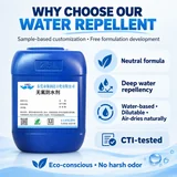 Blue textile repellent container with dilution and air-drying features