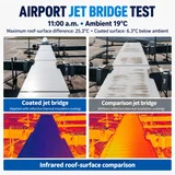Coated and comparison airport jet-bridge roofs with infrared images