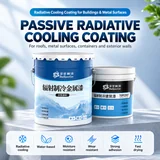 Containers of white passive radiative cooling coating