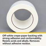 Close-up of the textured crepe-paper backing of wide masking tape