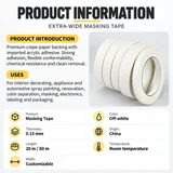 Extra-wide crepe-paper masking tape product specifications