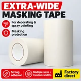 Wide masking tape rolls illustrated for decorating and spray painting