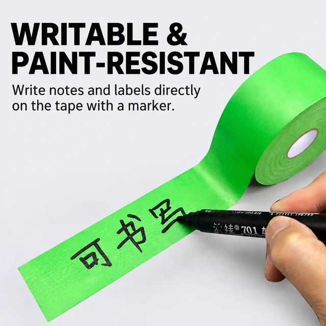 Handwriting on the paper surface of low-tack masking tape